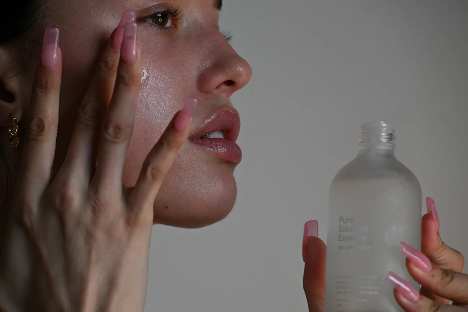 Serum applied to the cheek