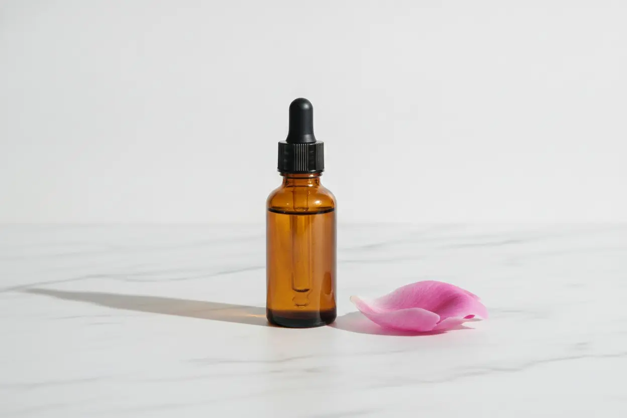 Serum bottle on marble